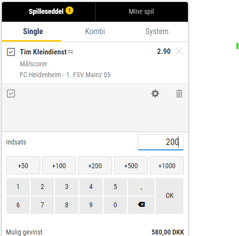 Tim Kleindienst får gode scoringsmuligheder mod Mainz.